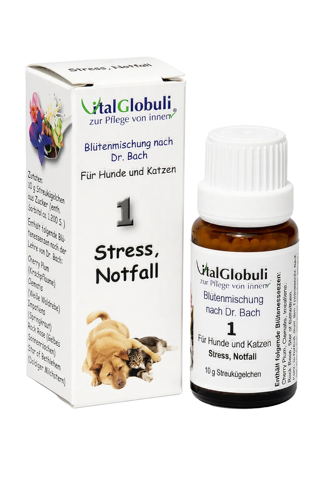 VitalGlobuli Nr. 1 Notfall Bachblütenmischung für Hunde und Katzen