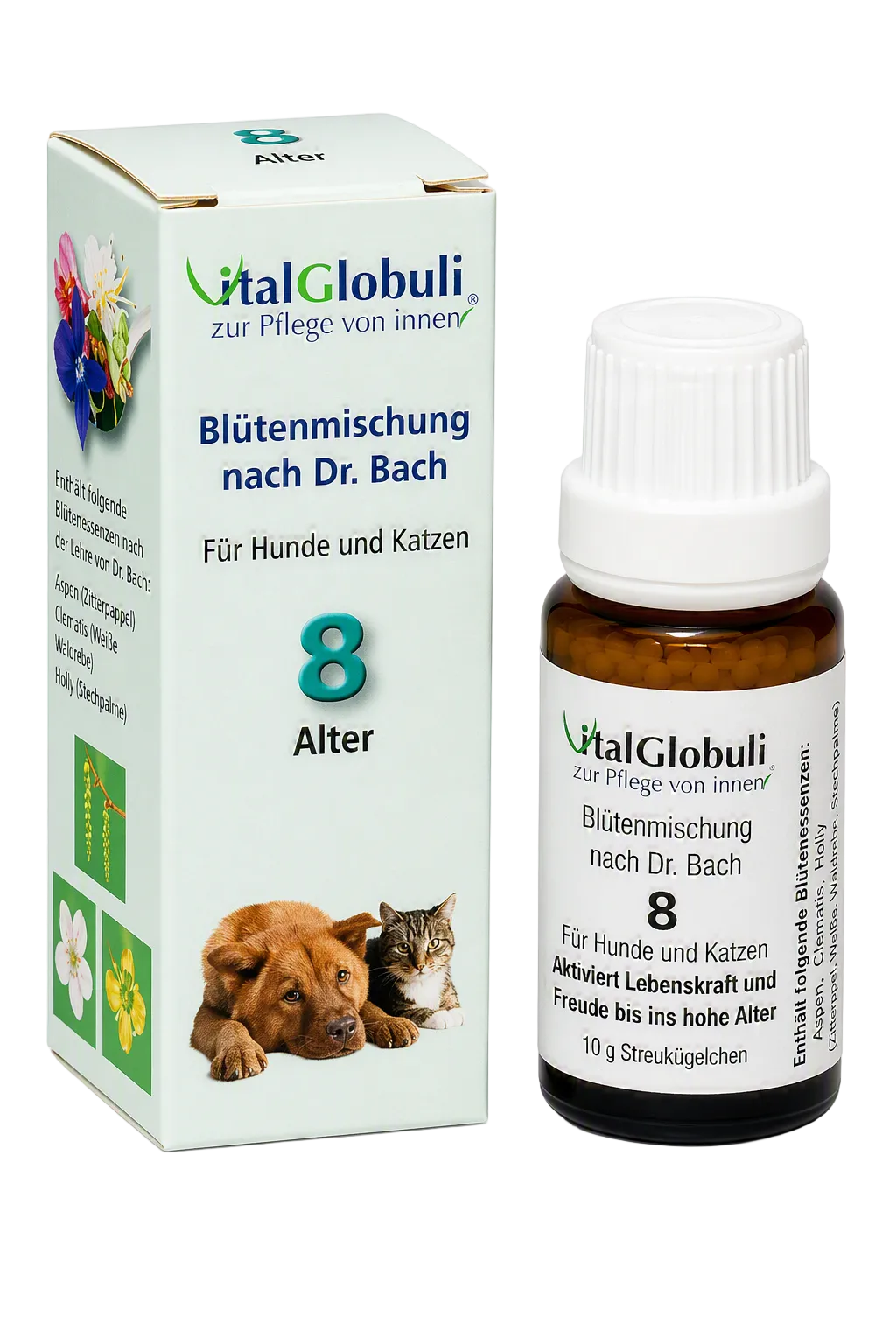 VitalGlobuli Nr. 8 Alter Bachblütenmischung – 10 g Globuli