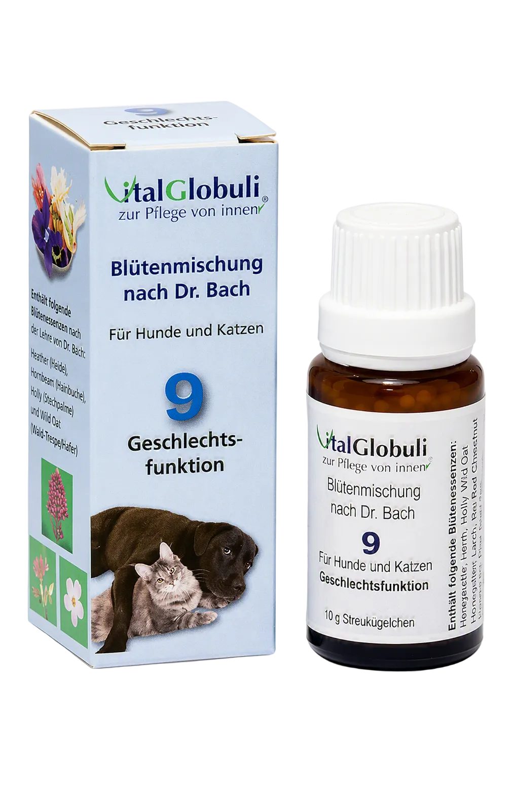 VitalGlobuli Nr. 9 Geschlechtsfunktion Bachblütenmischung für Hunde und Katzen